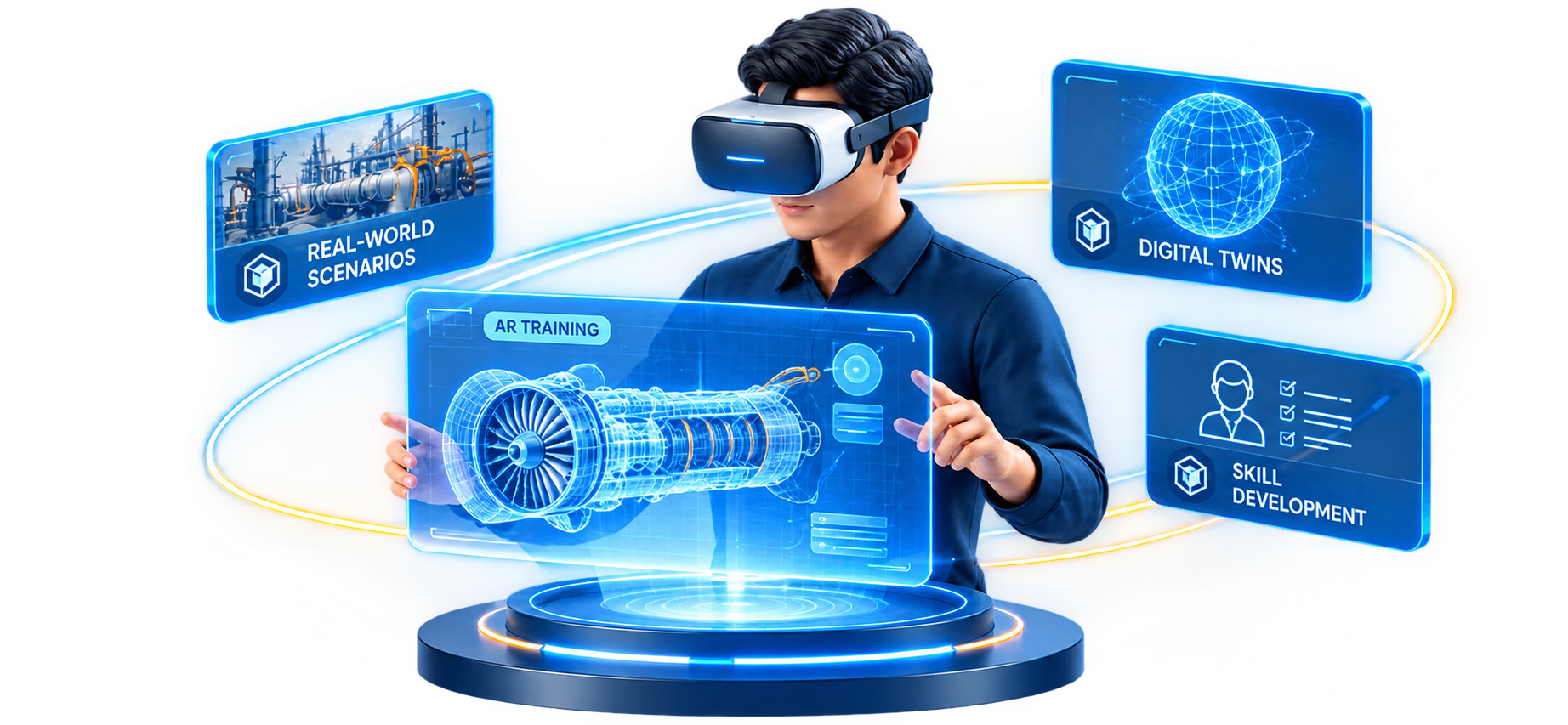 Digital Twin platform rendering with live analytics and monitoring overlays